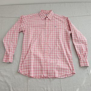 Southern Tide Shirt Men L Red Blue Plaid Stretch Button Down Long Sleev…